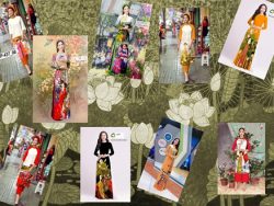 The artists began to deal with the copyright infringement of the painting on the ao dai